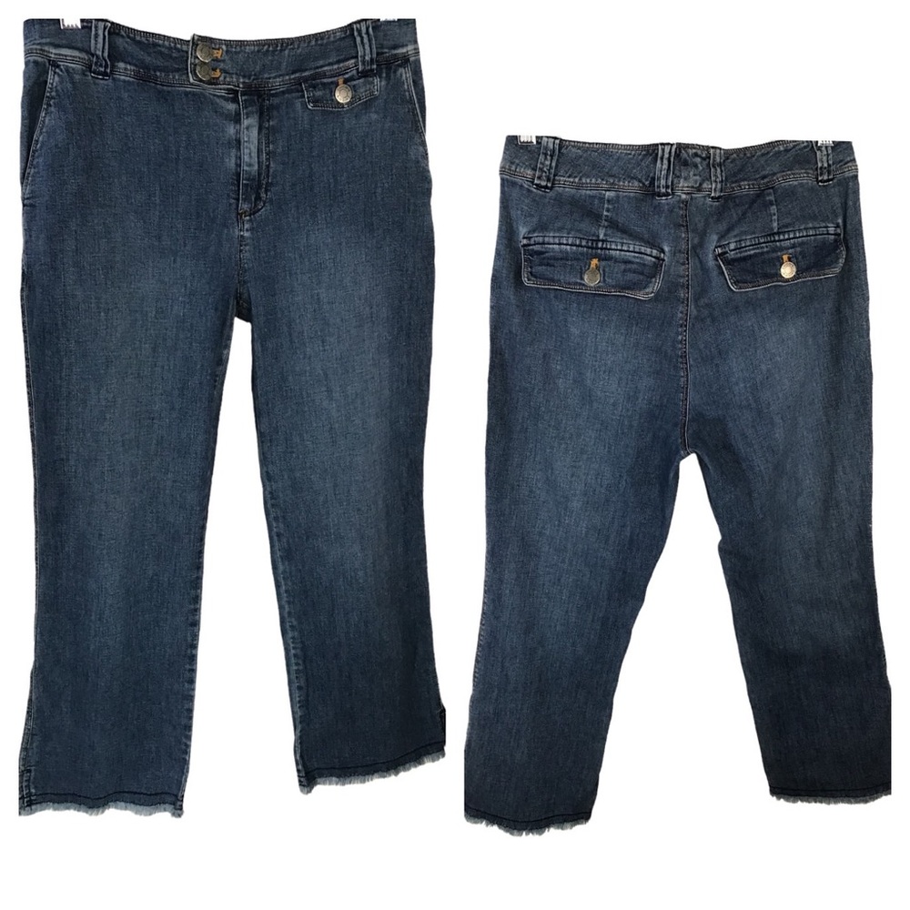 Chico’s  - Cropped Denim Jeans Straight Leg Raw Hemline .5 / US 6